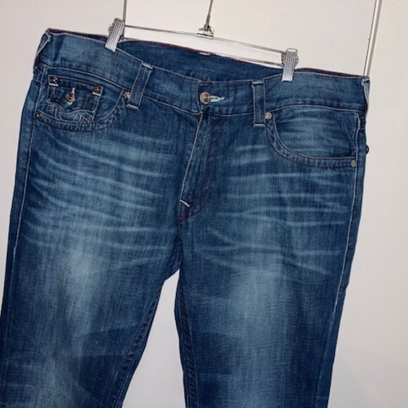 True Religion Jeans, Blue, Size 40, Bluish Grey, Straight Leg - Picture 3 of 5